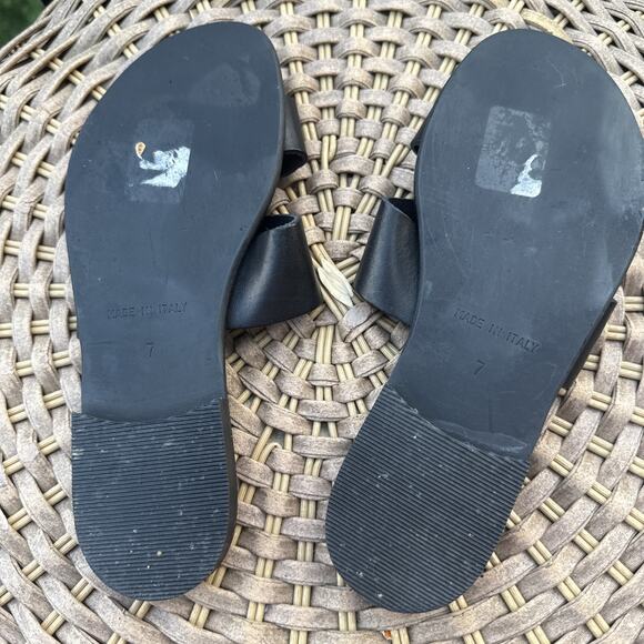 Everlane Black Leather Sandals Slides Women’s 7 Made In Italy - Picture 7 of 13